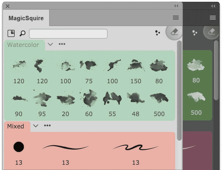 MagicSquire 1 with brush grouping MagicSquire 1 with brush grouping