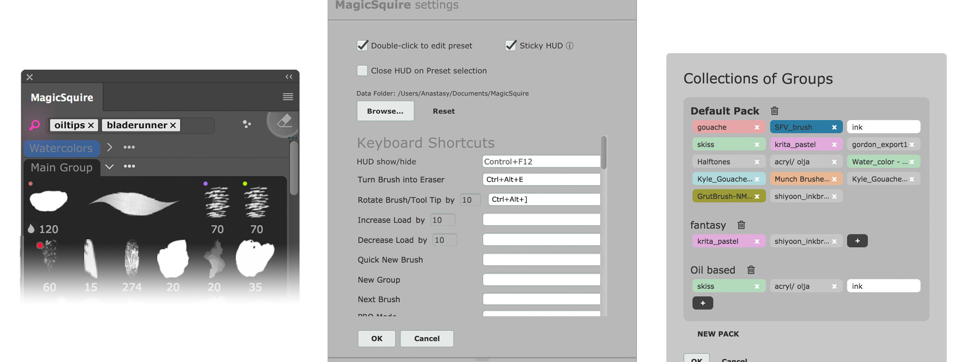 MagicSquire advanced brush manager