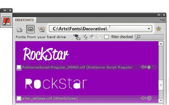 DiskFonts - preview fonts from disk inside Adobe Creative Suite