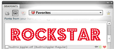DiskFonts - add fonts to favorites