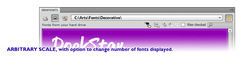 Scale fonts, change number of fonts displayed Scale fonts, change number of fonts displayed