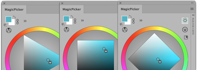 Triangle, Box and Diamond on color wheel Triangle, Box and Diamond on color wheel