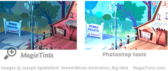 Comparison of MagicTints color matching and Photoshop Comparison of MagicTints color matching and Photoshop